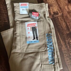 Coleman Men's Khaki Fleece-Lined Work Chinos - Tan